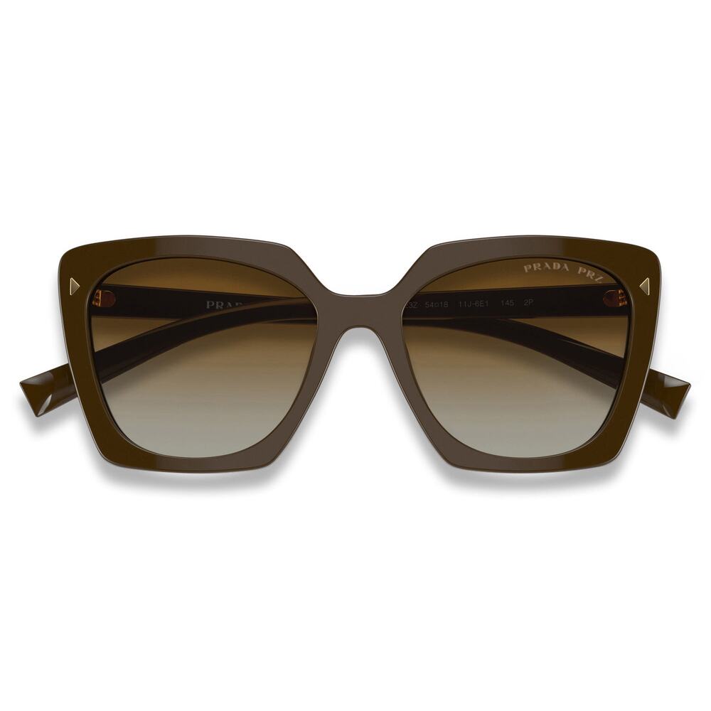 NEW Prada PR 23ZS Loden Brown Gradient Polarized Sunglasses Luxe Glam Luxury - Picture 4 of 15